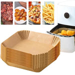 Load image into Gallery viewer, Pack x4 (50 pcs Papier Air fryer + 25 pcs Chiffons a vaisselle + Gant vaisselle + Bouteille de pulvérisation)
